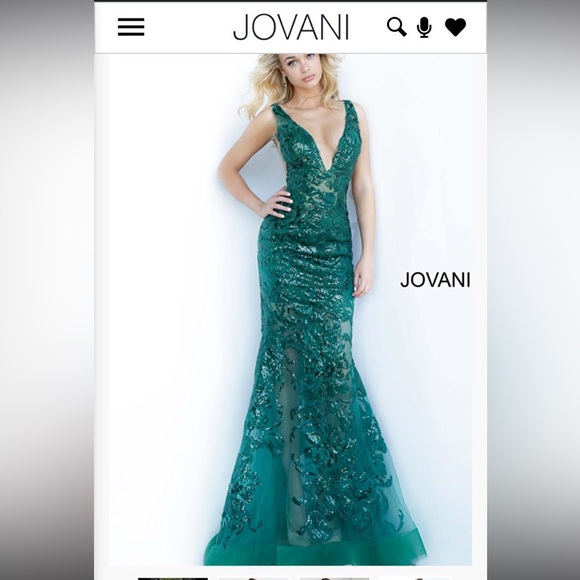 Jovani Dresses & Skirts - JOVANI Women Sequin Sleeveless Long Olive Oil Evening Gown Size 14